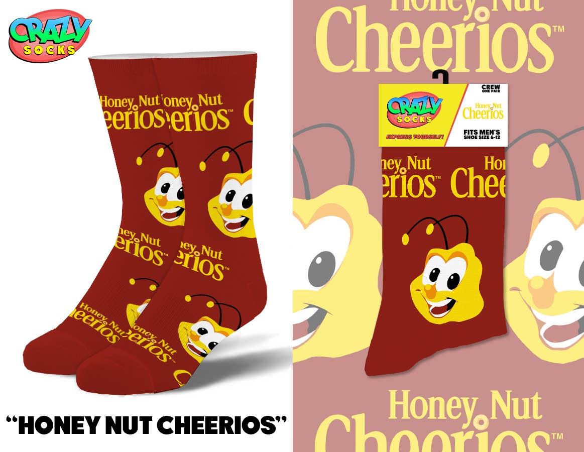 HONEY NUT CHEERIOS CRAZY SOCKS