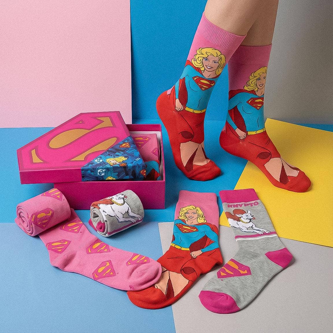 3-piece socks pack Superman Supergirl - 2900003819